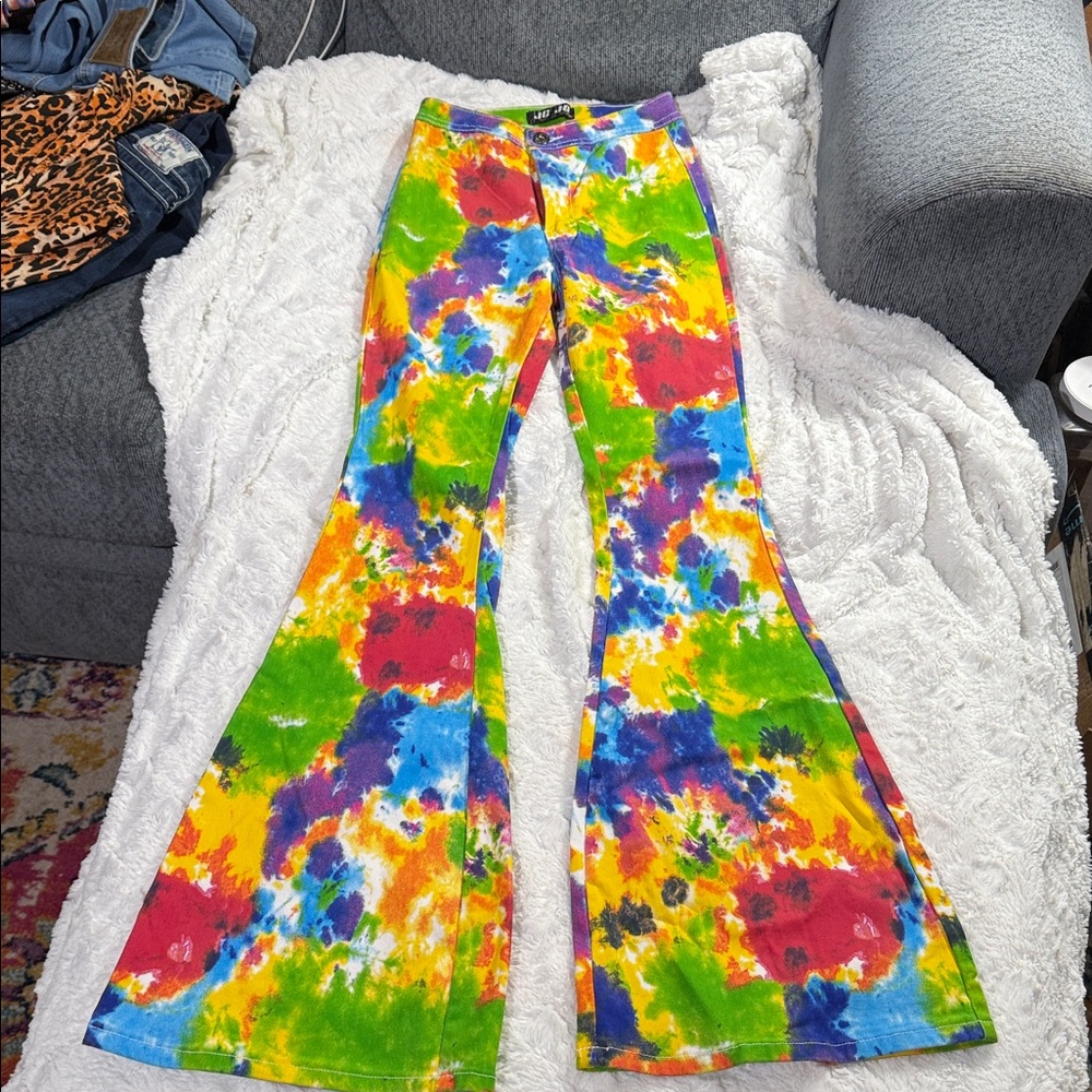 Funkadelic trippy flare jeans medium